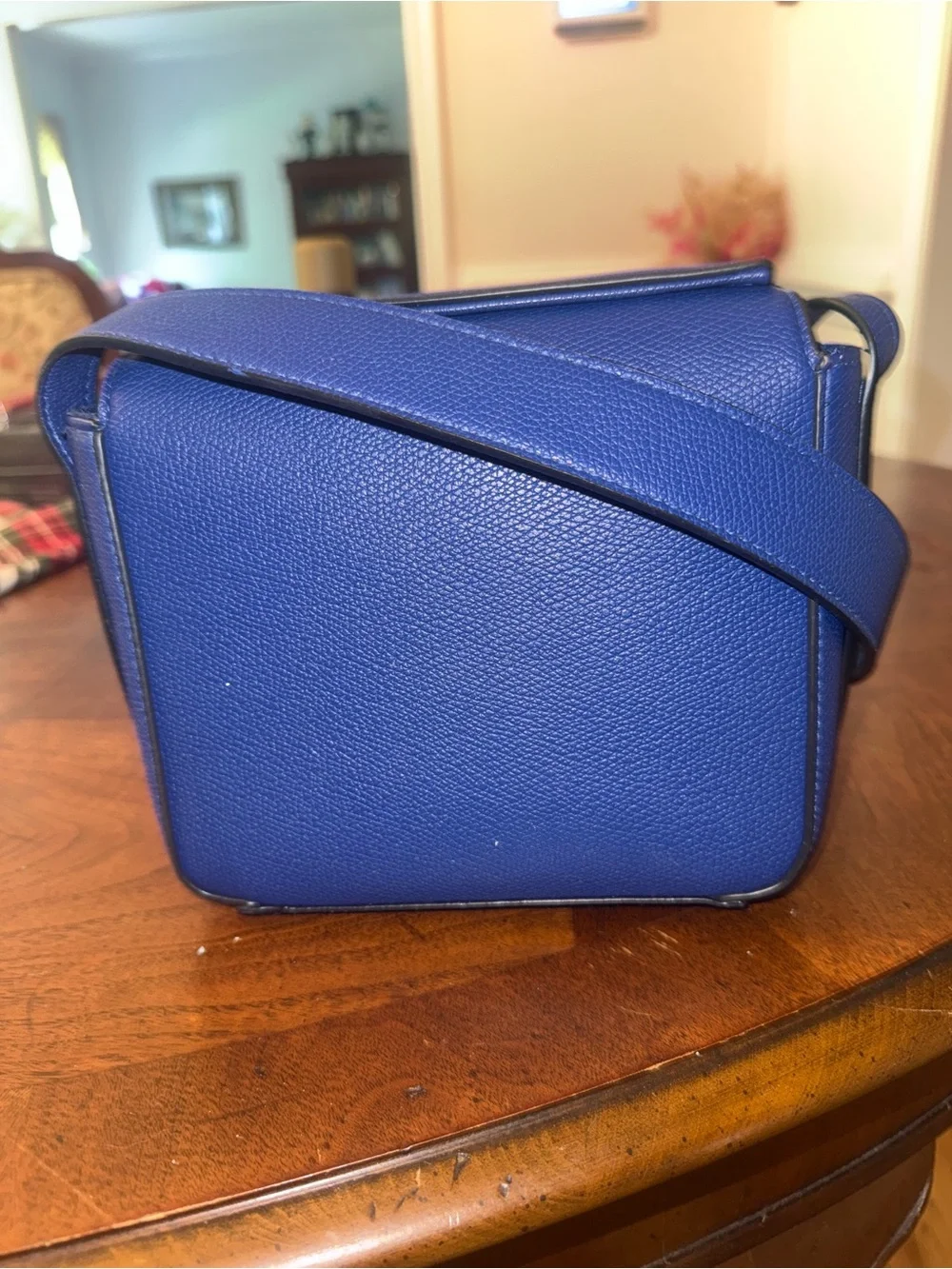 A New Day Blue Crossbody Bag Structured Faux Leather Shoulder Purse
